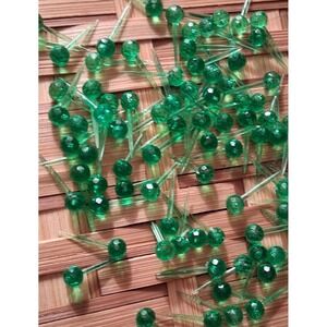 Lot of over 100 green faceted jewel replacement pegs for ceramic Christmas trees